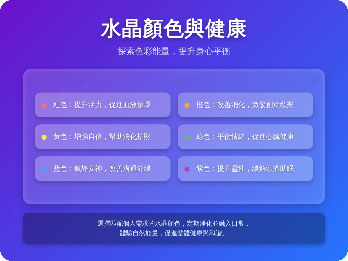 水晶顏色代表健康