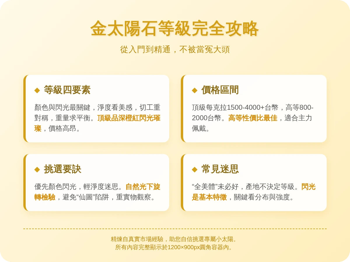 金太陽石等級 金太陽石等級