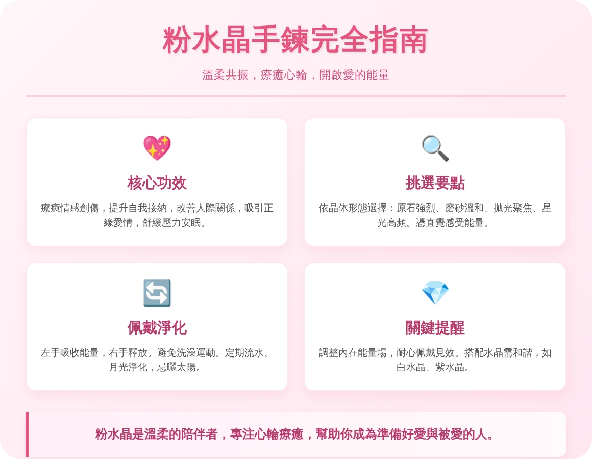 粉水晶手鍊功效