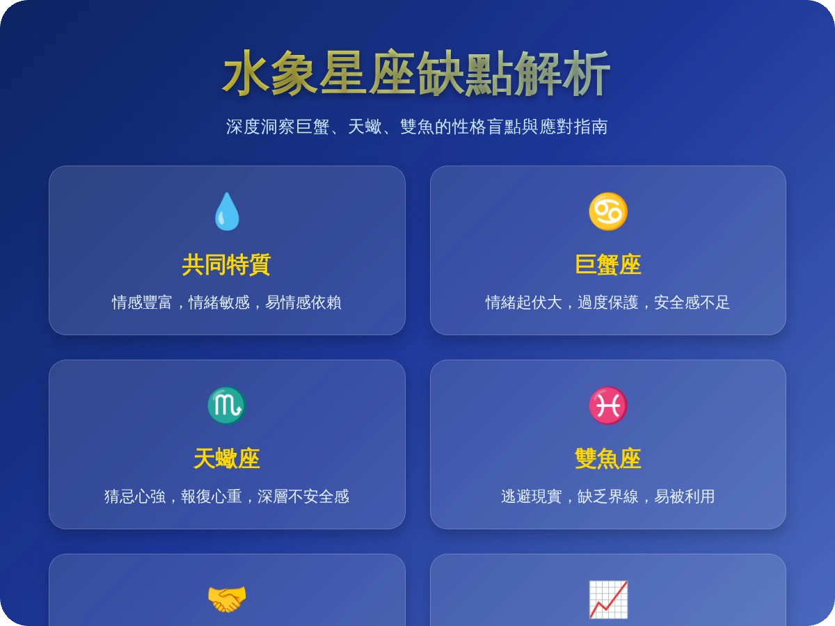水象星座缺點