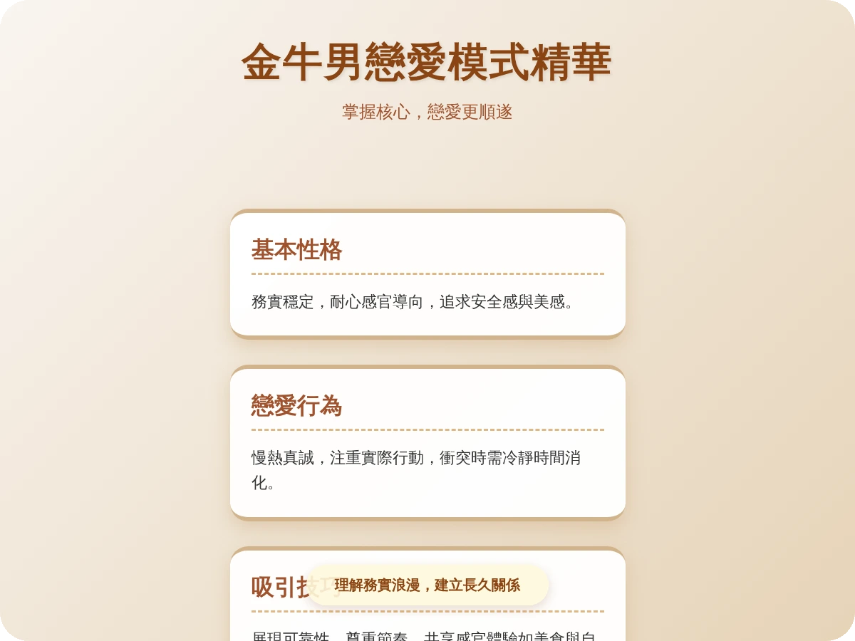 金牛男戀愛模式 金牛男戀愛模式