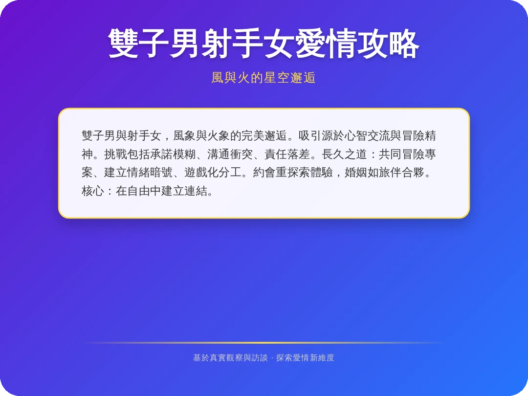 雙子男射手女愛情 雙子男射手女愛情