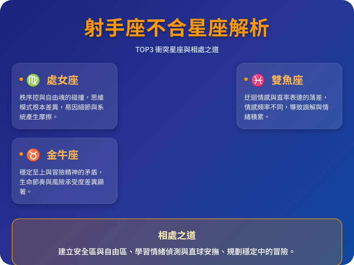 射手座跟哪個星座最不合 射手座跟哪個星座最不合