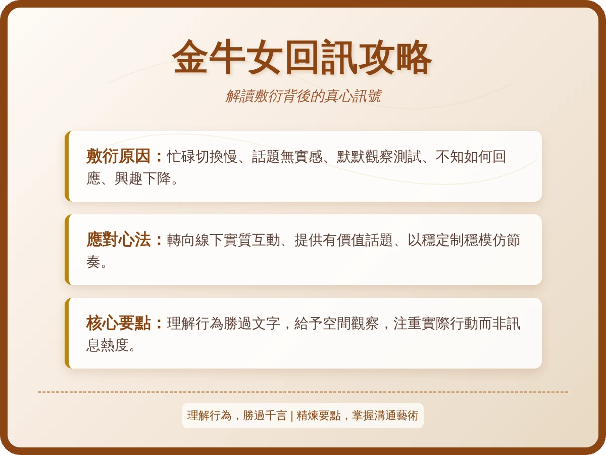 金牛女回訊息敷衍 金牛女回訊息敷衍