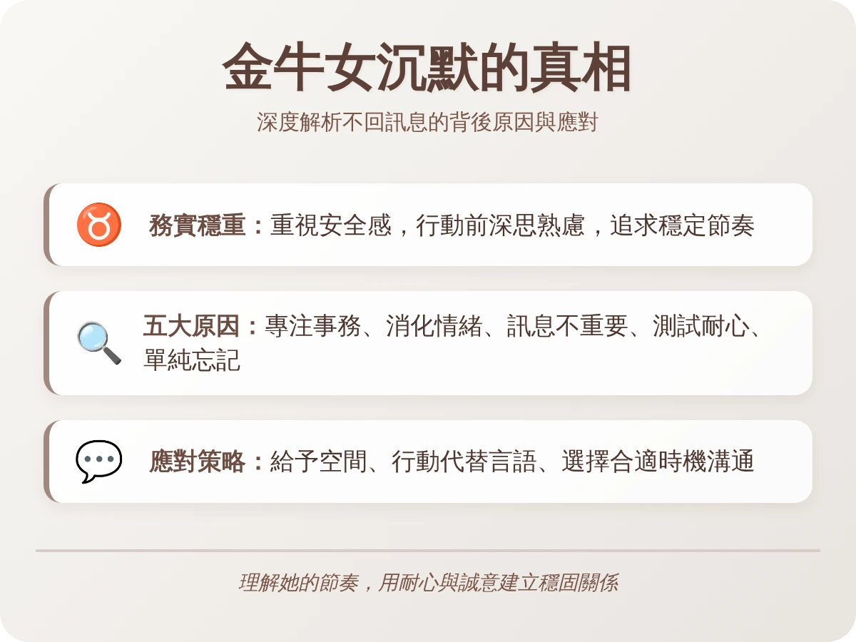 金牛女不回訊息的原因 金牛女不回訊息的原因