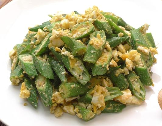 秋葵炒鹹蛋 食譜