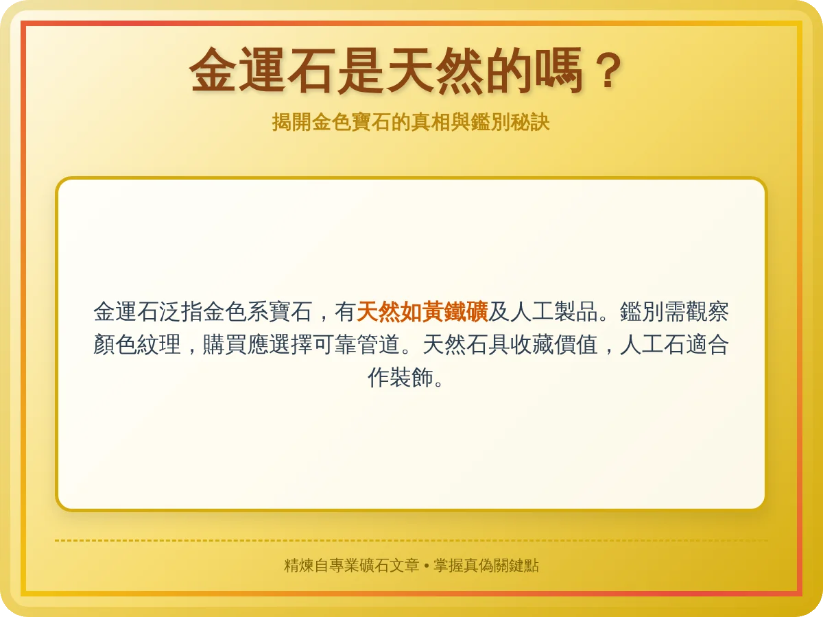 金運石是天然的嗎？