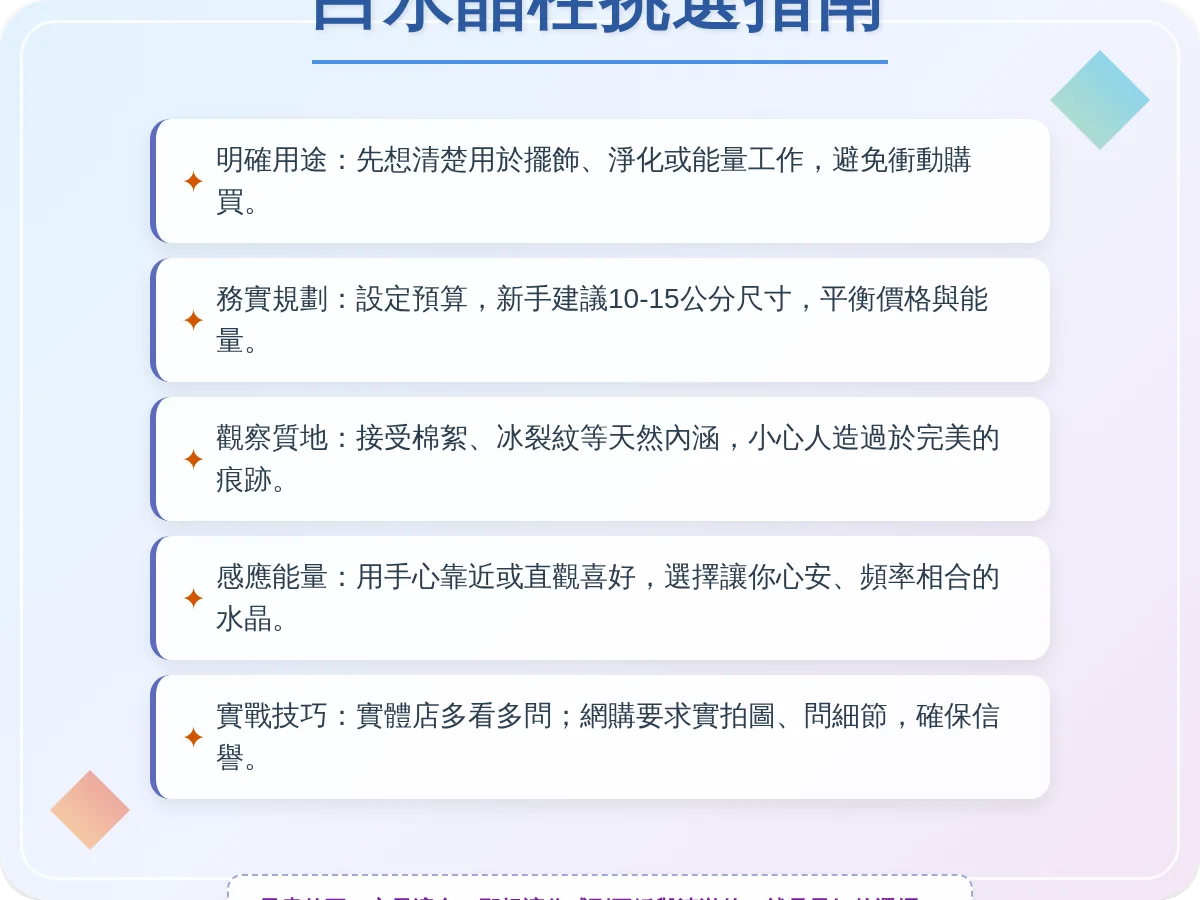 白水晶柱怎麼挑